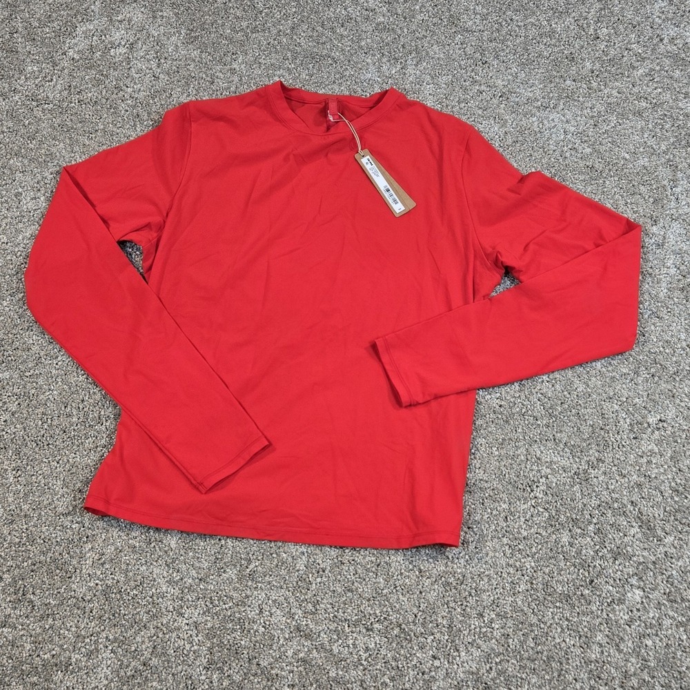 SKIMS fits everybody long sleeve t shirt Cherry Red women Size XL TP-LST-9049 - Picture 2 of 9